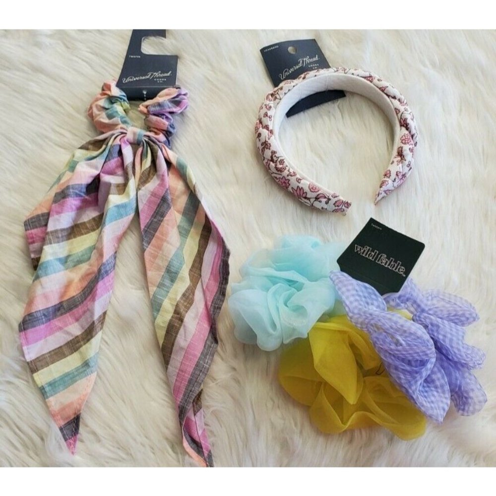 5 pc Lot New Hair Accessories Headband Twister Scrunchie NIP
